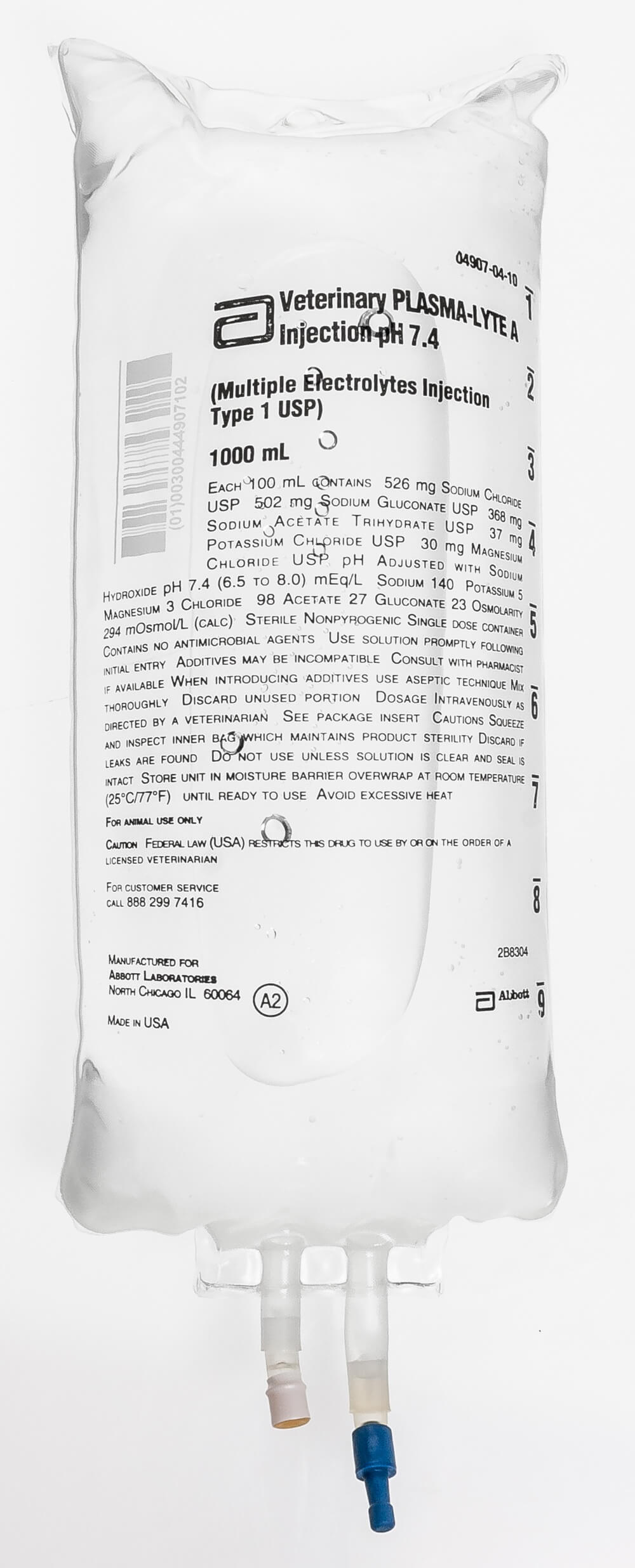PlasmaLyte® A Injection, 14 x 1000 ml Santa Cruz Animal Health