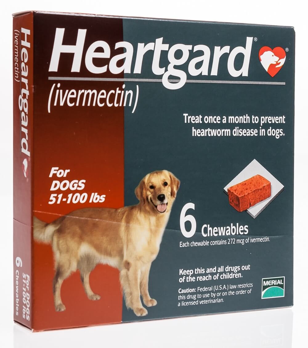 Heartgard® for Dogs, Brown, 51100 lbs, 272 µg, 6 ct Santa Cruz