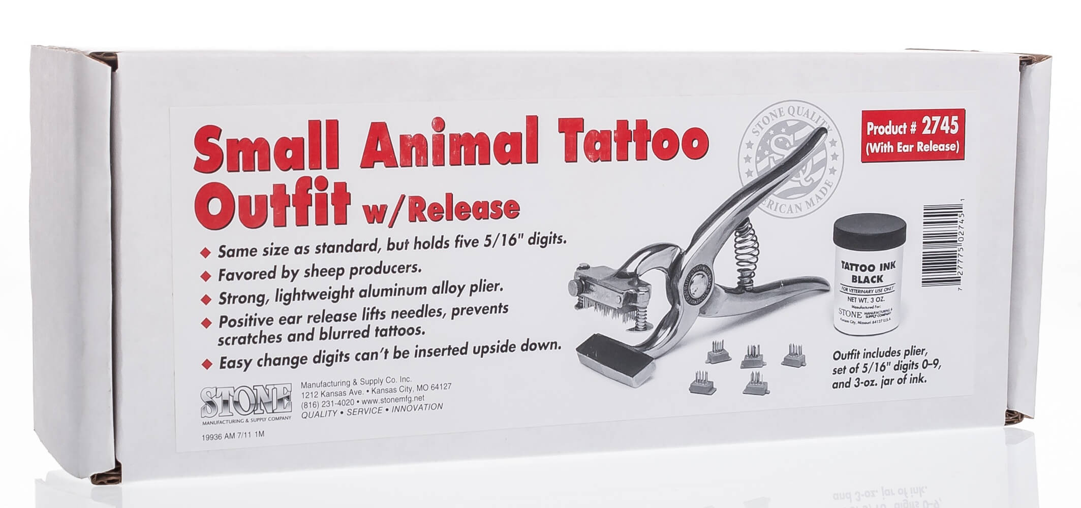 Small Animal Tattoo Kit, 5/16" Digits Santa Cruz Animal Health