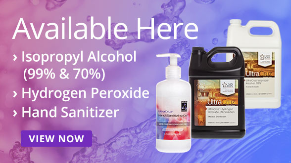 Personal protection products – isopropyl alcohol, hydrogen peroxide, hand sanitizer and nitrile gloves.
