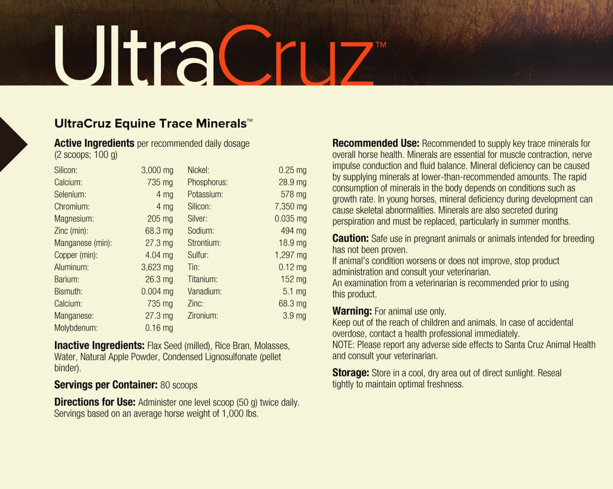 UltraCruz Equine Trace Minerals Supplement for Horses, 10 lb, Pellet
