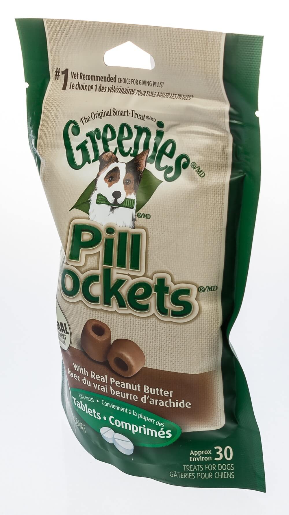 Greenies Pill Pockets, Peanut Butter, for Tablets, 30 ct, 3.2 oz