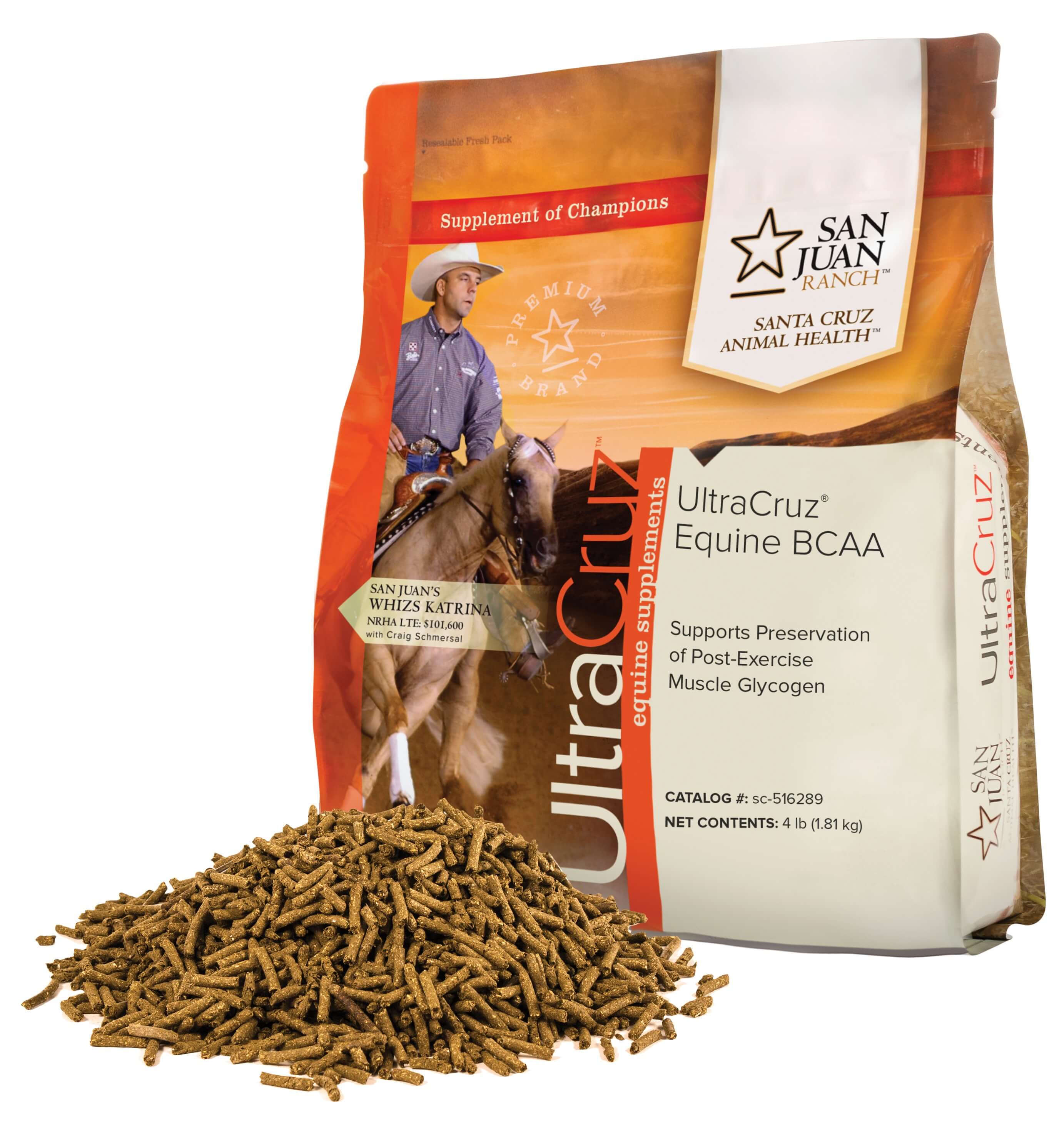 UltraCruz Equine BCAA Supplement for Horses, 10 lb, Pellet (55 Day