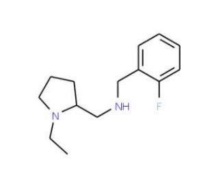 (1-Ethyl-pyrrolidin-2-ylmethyl)-(2-fluoro-benzyl)-amine (CAS 726162-88-5) - chemical structure image