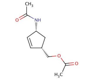 (1R,4S)-rel-N-[4-[(Acetyloxy)methyl]-2-cyclopenten-1-yl]acetamide (CAS 61865-50-7) - chemical structure image