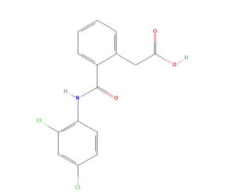 {2-[(2,4-Dichlorophenyl)carbamoyl]phenyl}acetic acid (CAS 937604-95-0) - chemical structure image