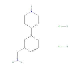 (3-(Piperidin-4-yl)phenyl)methanamine dihydrochloride (CAS 864069-19-2) - chemical structure image