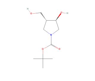 (3R,4R)-tert-Butyl 3-Hydroxy-4-(hydroxymethyl)pyrrolidine-1-carboxylate (CAS 635319-09-4) - chemical structure image