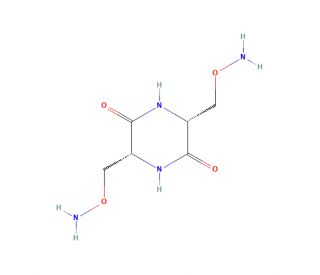 (3R,6R)-3,6-Bis[(aminooxy)methyl]-2,5-piperazinedione (CAS 16337-02-3) - chemical structure image