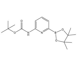 (6-((tert-butoxycarbonyl)amino)pyridine-2-yl)boronic acid pinacol - chemical structure image