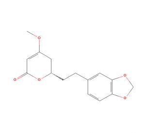 (6S)-6-[2-(1,3-Benzodioxol-5-yl)ethyl]-5,6-dihydro-4-methoxy-2H-pyran-2-one (CAS 19902-91-1) - chemical structure image