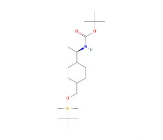 (R)-N-Boc-1-[4-(tert-butyldimethylsilyloxymethyl)cyclohexyl]ethan-1-amine (CAS 672314-58-8) - chemical structure image