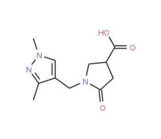 1-[(1,3-Dimethyl-1H-pyrazol-4-yl)methyl]-5-oxopyrrolidine-3-carboxylic acid - chemical structure image