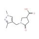 1-[(1,3-Dimethyl-1H-pyrazol-4-yl)methyl]-5-oxopyrrolidine-3-carboxylic acid - chemical structure image