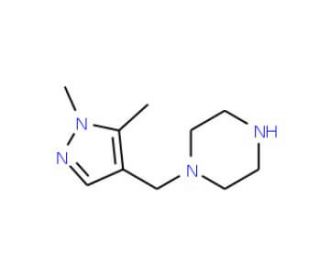 1-[(1,5-Dimethyl-1H-pyrazol-4-yl)methyl]piperazine - chemical structure image
