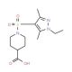 1-[(1-Ethyl-3,5-dimethyl-1H-pyrazol-4-yl)sulfonyl]piperidine-4-carboxylic acid - chemical structure image