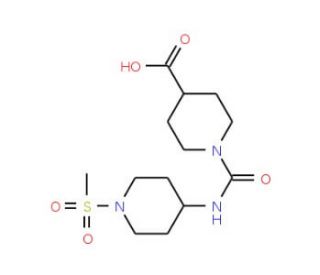 1-[(1-methanesulfonylpiperidin-4-yl)carbamoyl]piperidine-4-carboxylic acid - chemical structure image