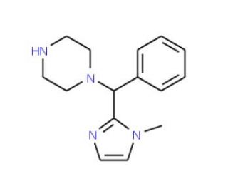 1-[(1-Methyl-1H-imidazol-2-yl)-phenyl-methyl]-piperazine - chemical structure image