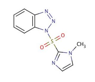 1-[(1-Methyl-1H-imidazol-2-yl)sulfonyl]-1H-benzotriazole (CAS 678173-46-1) - chemical structure image