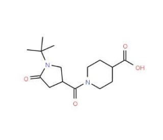 1-[(1-tert-butyl-5-oxopyrrolidin-3-yl)carbonyl]piperidine-4-carboxylic acid - chemical structure image