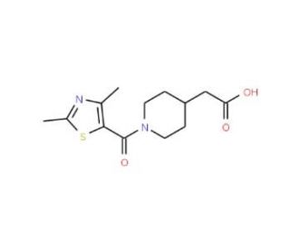 {1-[(2,4-Dimethyl-1,3-thiazol-5-yl)carbonyl]-piperidin-4-yl}acetic acid - chemical structure image