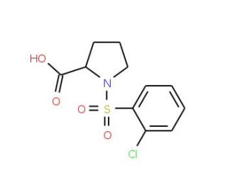 1-[(2-Chlorophenyl)sulfonyl]-2-pyrrolidinecarboxylic acid - chemical structure image