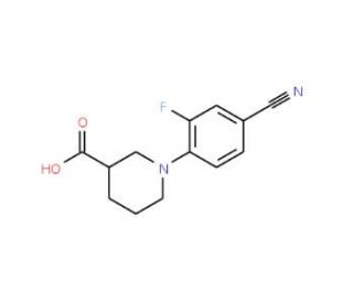 1-[(2-Cyano-4-fluoro)phenyl]piperidine-3-carboxylic acid - chemical structure image