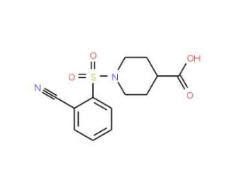 1-[(2-cyanophenyl)sulfonyl]piperidine-4-carboxylic acid - chemical structure image
