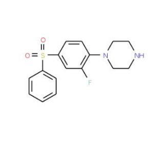 1-[(2-Fluoro-4-phenylsulfonyl)phenyl]piperazine - chemical structure image