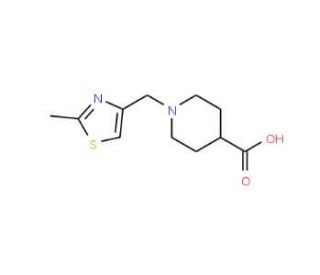 1-[(2-methyl-1,3-thiazol-4-yl)methyl]piperidine-4-carboxylic acid - chemical structure image