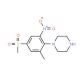 1-[(2-Methyl-4-methylsulfonyl-6-nitro)phenyl]-piperazine - chemical structure image