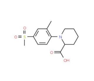 1-[(2-Methyl-4-methylsulfonyl)phenyl]piperidine-2-carboxylic acid - chemical structure image