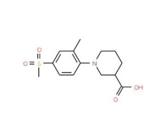 1-[(2-Methyl-4-methylsulfonyl)phenyl]piperidine-3-carboxylic acid - chemical structure image