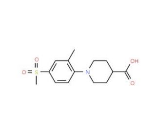 1-[(2-Methyl-4-methylsulfonyl)phenyl]piperidine-4-carboxylic acid - chemical structure image