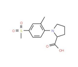 1-[(2-Methyl-4-methylsulfonyl)phenyl]pyrrolidine-2-carboxylic acid - chemical structure image