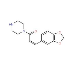 1-[(2E)-3-(1,3-benzodioxol-5-yl)prop-2-enoyl]piperazine - chemical structure image