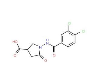 1-[(3,4-dichlorobenzoyl)amino]-5-oxopyrrolidine-3-carboxylic acid - chemical structure image