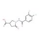 1-[(3,4-dichlorobenzoyl)amino]-5-oxopyrrolidine-3-carboxylic acid - chemical structure image