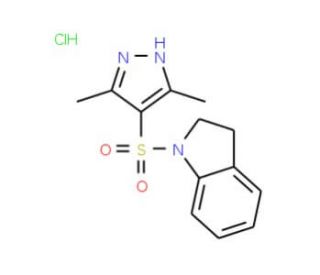 1-[(3,5-dimethyl-1H-pyrazol-4-yl)sulfonyl]indoline hydrochloride - chemical structure image