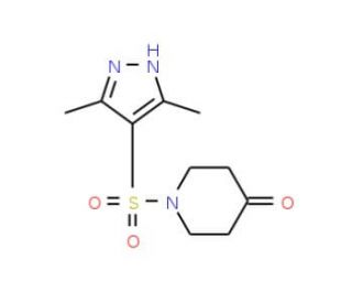 1-[(3,5-dimethyl-1H-pyrazol-4-yl)sulfonyl]piperidin-4-one - chemical structure image