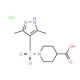 1-[(3,5-dimethyl-1H-pyrazol-4-yl)sulfonyl]piperidine-4-carboxylic acid hydrochloride - chemical structure image