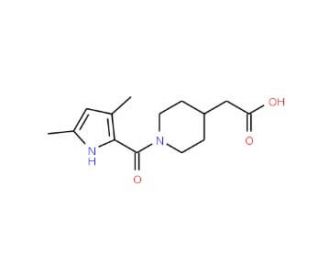 {1-[(3,5-Dimethyl-1H-pyrrol-2-yl)carbonyl]-piperidin-4-yl}acetic acid - chemical structure image