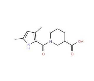1-[(3,5-Dimethyl-1H-pyrrol-2-yl)carbonyl]-piperidine-3-carboxylic acid - chemical structure image