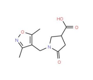 1-[(3,5-Dimethylisoxazol-4-yl)methyl]-5-oxopyrrolidine-3-carboxylic acid - chemical structure image