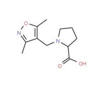 1-[(3,5-Dimethylisoxazol-4-yl)methyl]pyrrolidine-2-carboxylic acid - chemical structure image