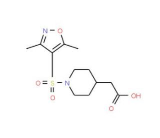 {1-[(3,5-Dimethylisoxazol-4-yl)sulfonyl]piperidin-4-yl}acetic acid - chemical structure image