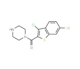 1-[(3,6-Dichloro-1-benzothien-2-yl)carbonyl]-piperazine - chemical structure image