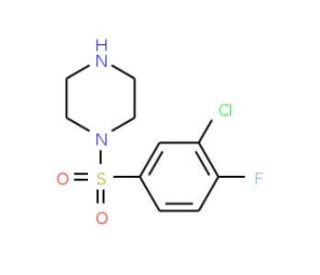 1-[(3-chloro-4-fluorophenyl)sulfonyl]piperazine - chemical structure image