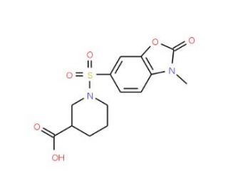 1-[(3-Methyl-2-oxo-2,3-dihydro-1,3-benzoxazol-6-yl)sulfonyl]piperidine-3-carboxylic acid - chemical structure image