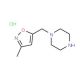 1-[(3-methylisoxazol-5-yl)methyl]piperazine hydrochloride - chemical structure image